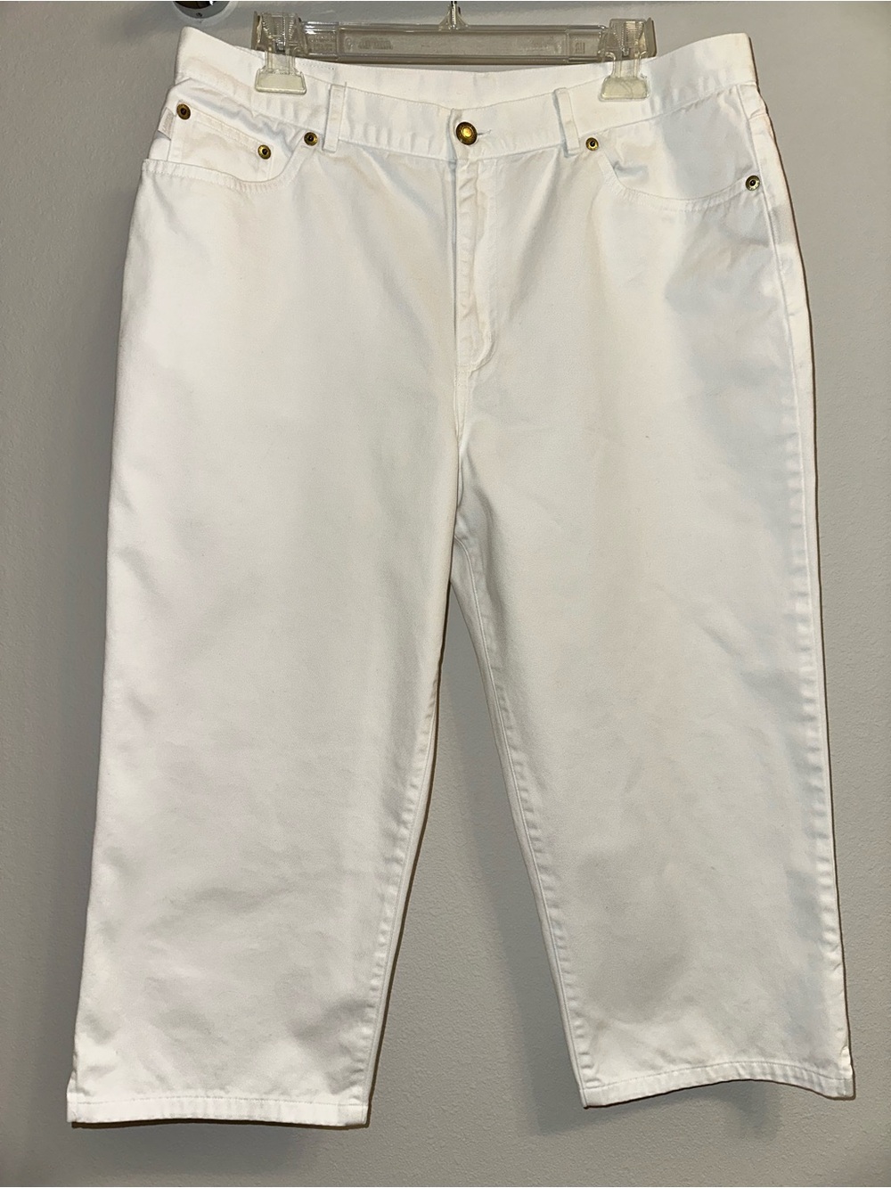 Lauren Jeans Co. White High Rise Capri Pants Jeans size 14